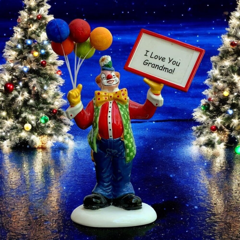 Dept 56 Send in The Clown, I Love You Grandma Snow Village Accessory - 1999